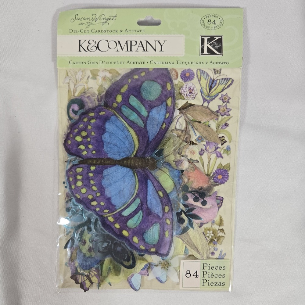 K&Company Susan Winget Botanical Die Cut Cardstock Acetate 84 Pc Sealed